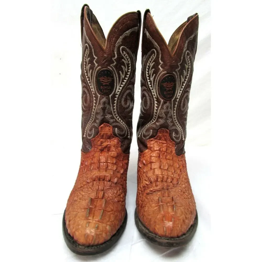 El General Alligator boots men's size 7 brown Brushpopper